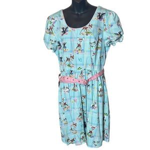 Stitch shoppe by loungefly Disney Bambi dress fit‎ flare plaid thumper flower